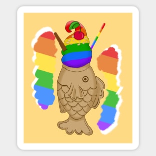 Pride Taiyaki Ice cream-Gay/LGBT flag Sticker